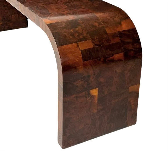 Paul Evans Burl Patchwork Waterfall Cityscape Console Table