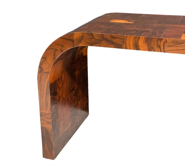 Paul Evans Burl Patchwork Waterfall Cityscape Console Table