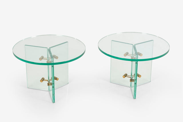 Pair of Side Tables in The Style of Fontana Arte