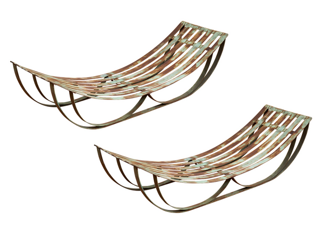 Pair of 1950’s French Sculptural Steel Lounges