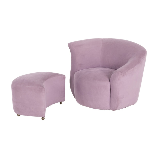 Directional Asymmetric Lounge Chair and Ottoman