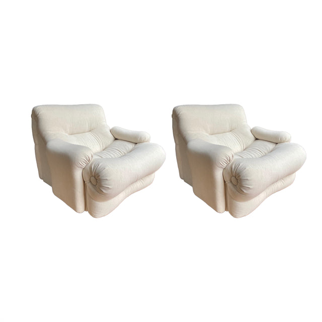 White Pair of Rezia Lounge Chairs by Emilio Guarnacci & Felix Padovano